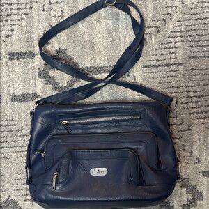 Stylish Blue Crossbody Bag by B.AMICI